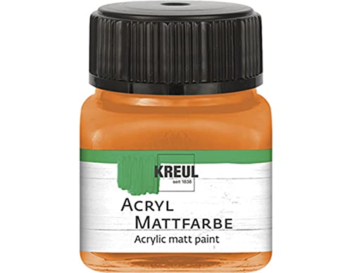 KREUL 75204 - Acryl Mattfarbe, orange im 20 ml Glas, cremig deckende, schnelltrocknende Farbe auf Wasserbasis, für viele verschiedene Untergründe geeignet KREUL 75204 - Acryl Mattfarbe, orange im 20 ml Glas, cremig deckende, schnelltrocknende Farbe auf Wasserbasis, für viele verschiedene Untergründe geeignet von Kreul