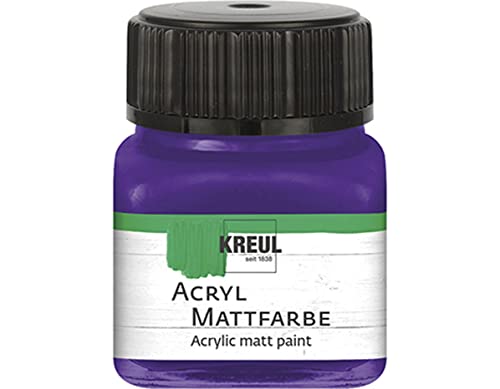 KREUL 75234 - Acryl Mattfarbe, violett im 20 ml Glas, cremig deckende, schnelltrocknende Farbe auf Wasserbasis, für viele verschiedene Untergründe geeignet von Kreul