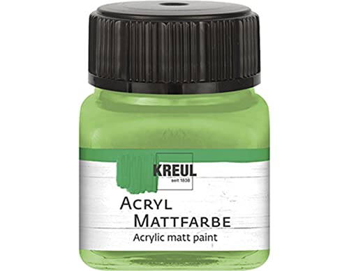 KREUL 75242 - Acryl Mattfarbe, maigrün im 20 ml Glas, cremig deckende, schnelltrocknende Farbe auf Wasserbasis, für viele verschiedene Untergründe geeignet von Kreul