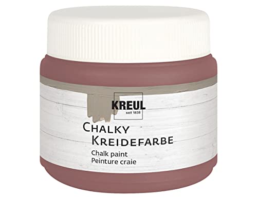 KREUL 75314 - Chalky Kreidefarbe, Marsala Rouge in 150 ml Kunststoffdose, sanft - matte Farbe, cremig deckend, schnelltrocknend, für Effekte im Used Look von Kreul