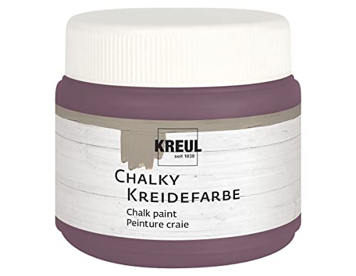 KREUL 75315 - Chalky Kreidefarbe, Pure Purple in 150 ml Kunststoffdose, sanft - matte Farbe, cremig deckend, schnelltrocknend, für Effekte im Used Look von Kreul