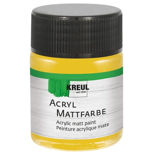 KREUL 75530 - Acryl Mattfarbe, gold im 50 ml Glas, cremig deckende, schnelltrocknende Farbe auf Wasserbasis, für viele verschiedene Untergründe geeignet KREUL 75530 - Acryl Mattfarbe, gold im 50 ml Glas, cremig deckende, schnelltrocknende Farbe auf Wasserbasis, für viele verschiedene Untergründe geeignet von Kreul