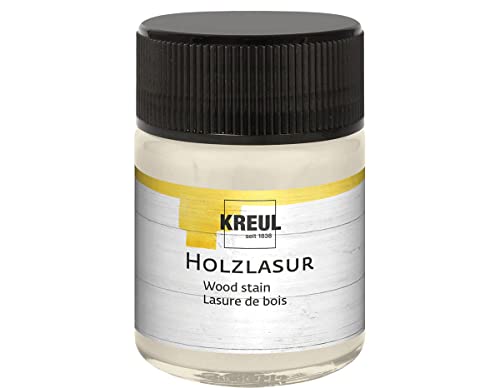 KREUL 78501 - Farbintensive Acryl Holzlasur, 50 ml Glas in weiß, für unbehandeltes, natürliches Holz und saugende Naturpapiere, fließend - flüssige Farbe auf Wasserbasis KREUL 78501 - Farbintensive Acryl Holzlasur, 50 ml Glas in weiß, für unbehandeltes, natürliches Holz und saugende Naturpapiere, fließend - flüssige Farbe auf Wasserbasis von Kreul