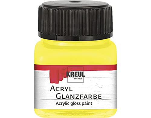 KREUL 79202 - Acryl Glanzfarbe, 20 ml Glas in gelb, glänzend-glatte Acrylfarbe zum Anmalen und Basteln, auf Wasserbasis, speichelecht, schnelltrocknend und deckend KREUL 79202 - Acryl Glanzfarbe, 20 ml Glas in gelb, glänzend-glatte Acrylfarbe zum Anmalen und Basteln, auf Wasserbasis, speichelecht, schnelltrocknend und deckend von Kreul