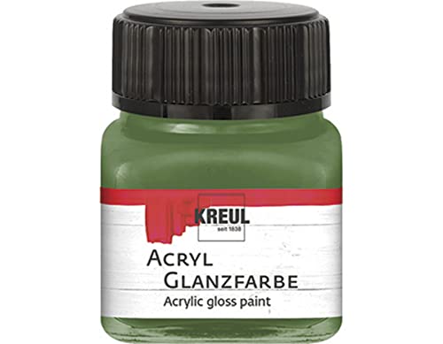 KREUL 79209 - Acryl Glanzfarbe, 20 ml Glas in olivgrün, glänzend-glatte Acrylfarbe zum Anmalen und Basteln, auf Wasserbasis, speichelecht, schnelltrocknend und deckend KREUL 79209 - Acryl Glanzfarbe, 20 ml Glas in olivgrün, glänzend-glatte Acrylfarbe zum Anmalen und Basteln, auf Wasserbasis, speichelecht, schnelltrocknend und deckend von Kreul