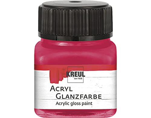 KREUL 79219 - Acryl Glanzfarbe, 20 ml Glas in dunkelrot, glänzend-glatte Acrylfarbe zum Anmalen und Basteln, auf Wasserbasis, speichelecht, schnelltrocknend und deckend KREUL 79219 - Acryl Glanzfarbe, 20 ml Glas in dunkelrot, glänzend-glatte Acrylfarbe zum Anmalen und Basteln, auf Wasserbasis, speichelecht, schnelltrocknend und deckend von Kreul