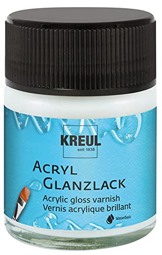 KREUL 79401 - Acryl Glanzlack, glänzend transparent, 50 ml Glas, auf Wasserbasis, Schutz- und Überzugslack für durchgetrocknete Aufmalungen, bedingt witterungsbeständig, speichelecht KREUL 79401 - Acryl Glanzlack, glänzend transparent, 50 ml Glas, auf Wasserbasis, Schutz- und Überzugslack für durchgetrocknete Aufmalungen, bedingt witterungsbeständig, speichelecht von Kreul