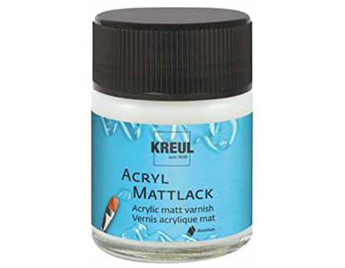 KREUL 79403 - Acryl Mattlack auf Wasserbasis, 50 ml Glas, matt transparent, Schutz- und Überzugslack für durchgetrocknete Aufmalungen, bedingt witterungsbeständig, speichelecht KREUL 79403 - Acryl Mattlack auf Wasserbasis, 50 ml Glas, matt transparent, Schutz- und Überzugslack für durchgetrocknete Aufmalungen, bedingt witterungsbeständig, speichelecht von Kreul