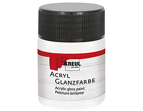 KREUL 79501 - Acryl Glanzfarbe, 50 ml Glas in weiß, glänzend-glatte Acrylfarbe zum Anmalen und Basteln, auf Wasserbasis, speichelecht, schnelltrocknend und deckend KREUL 79501 - Acryl Glanzfarbe, 50 ml Glas in weiß, glänzend-glatte Acrylfarbe zum Anmalen und Basteln, auf Wasserbasis, speichelecht, schnelltrocknend und deckend von Kreul