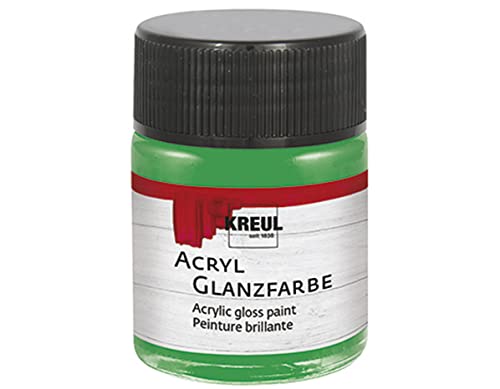 KREUL 79508 - Acryl Glanzfarbe, 50 ml Glas in grün, glänzend-glatte Acrylfarbe zum Anmalen und Basteln, auf Wasserbasis, speichelecht, schnelltrocknend und deckend KREUL 79508 - Acryl Glanzfarbe, 50 ml Glas in grün, glänzend-glatte Acrylfarbe zum Anmalen und Basteln, auf Wasserbasis, speichelecht, schnelltrocknend und deckend von Kreul