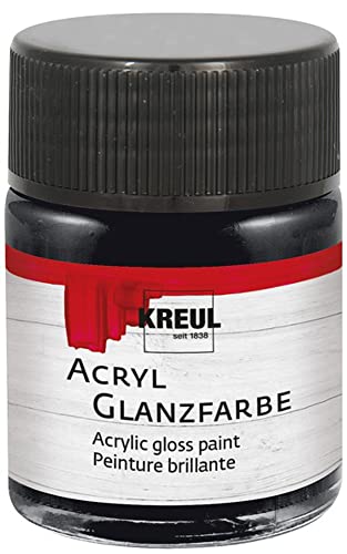 KREUL 79512 - Acryl Glanzfarbe, 50 ml Glas in schwarz, glänzend-glatte Acrylfarbe zum Anmalen und Basteln, auf Wasserbasis, speichelecht, schnelltrocknend und deckend KREUL 79512 - Acryl Glanzfarbe, 50 ml Glas in schwarz, glänzend-glatte Acrylfarbe zum Anmalen und Basteln, auf Wasserbasis, speichelecht, schnelltrocknend und deckend von Kreul