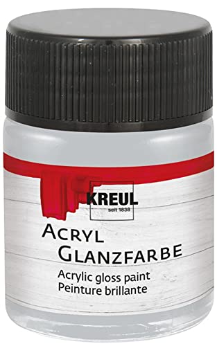 KREUL 79516 - Acryl Glanzfarbe, 50 ml Glas in silber, glänzend-glatte Acrylfarbe zum Anmalen und Basteln, auf Wasserbasis, speichelecht, schnelltrocknend und deckend KREUL 79516 - Acryl Glanzfarbe, 50 ml Glas in silber, glänzend-glatte Acrylfarbe zum Anmalen und Basteln, auf Wasserbasis, speichelecht, schnelltrocknend und deckend von Kreul