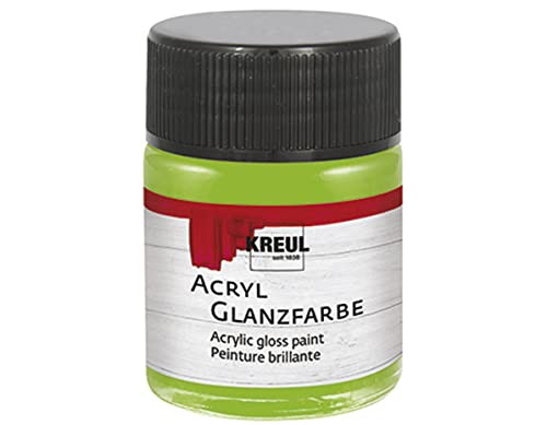KREUL 79517 - Acryl Glanzfarbe, 50 ml Glas in lindgrün, glänzend-glatte Acrylfarbe zum Anmalen und Basteln, auf Wasserbasis, speichelecht, schnelltrocknend und deckend KREUL 79517 - Acryl Glanzfarbe, 50 ml Glas in lindgrün, glänzend-glatte Acrylfarbe zum Anmalen und Basteln, auf Wasserbasis, speichelecht, schnelltrocknend und deckend von Kreul