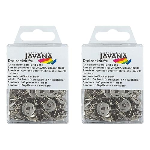 KREUL 810100 - Javana Dreizackstifte für Seidenmalerei und Batik, mit Aufheber zum leichten Entfernen, 100 Stück (Packung mit 2) von Kreul