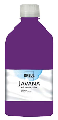 KREUL 8105-1LTR - Javana Seidenmalfarbe 1 l Flasche, violett, hochpigmentierte und brillante Farbe auf Wasserbasis, mit fließend flüssigem Charakter, dringt tief in die Fasern ein von Kreul