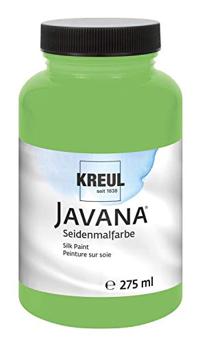 KREUL 8106-275 - Javana Seidenmalfarbe 275 ml, grün, hochpigmentierte und brillante Farbe auf Wasserbasis, mit fließend flüssigem Charakter, dringt tief in die Fasern ein von Kreul