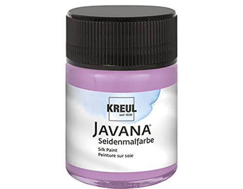 KREUL 8118 - Javana Seidenmalfarbe im 50 ml Glas, flieder, hochpigmentierte und brillante Farbe auf Wasserbasis, mit fließend flüssigem Charakter, dringt tief in die Fasern ein von Kreul