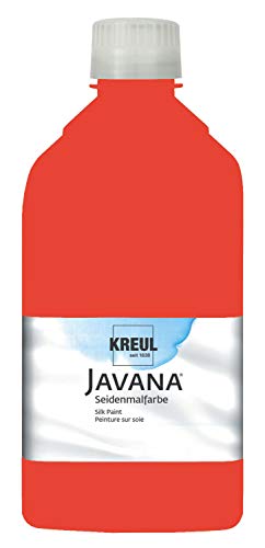 KREUL 8123-1LTR - Javana Seidenmalfarbe 1 l Flasche, rosenrot, hochpigmentierte und brillante Farbe auf Wasserbasis, mit fließend flüssigem Charakter, dringt tief in die Fasern ein von Kreul