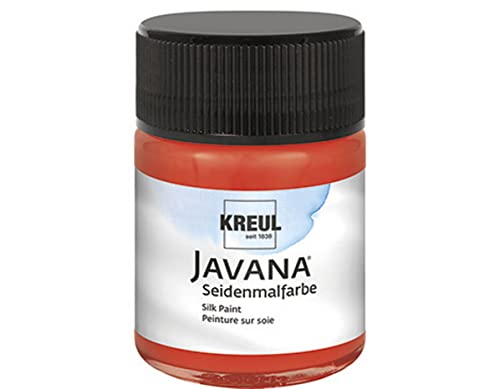 KREUL 8123 - Javana Seidenmalfarbe im 50 ml Glas, rosenrot, hochpigmentierte und brillante Farbe auf Wasserbasis, mit fließend flüssigem Charakter, dringt tief in die Fasern ein von Kreul