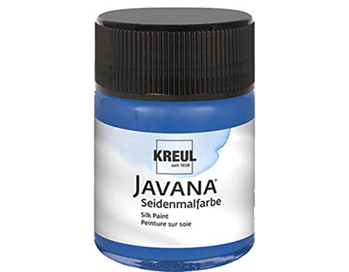 KREUL 8132 - Javana Seidenmalfarbe im 50 ml Glas, royalblau, hochpigmentierte und brillante Farbe auf Wasserbasis, mit fließend flüssigem Charakter, dringt tief in die Fasern ein von Kreul