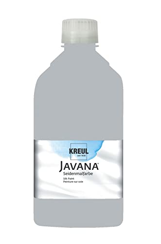 KREUL 8154-1LTR - Javana Seidenmalfarbe 1 l Flasche, silbergrau, hochpigmentierte und brillante Farbe auf Wasserbasis, mit fließend flüssigem Charakter, dringt tief in die Fasern ein von Kreul