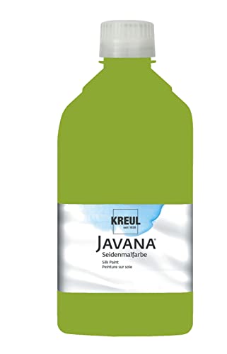 KREUL 8193-1LTR - Javana Seidenmalfarbe 1 l Flasche, maigrün, hochpigmentierte und brillante Farbe auf Wasserbasis, mit fließend flüssigem Charakter, dringt tief in die Fasern ein von Kreul