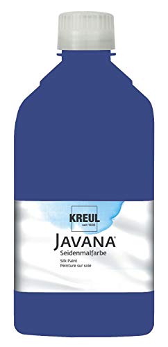 KREUL 8195-1LTR - Javana Seidenmalfarbe 1 l Flasche, lapisblau, hochpigmentierte und brillante Farbe auf Wasserbasis, mit fließend flüssigem Charakter, dringt tief in die Fasern ein von Kreul