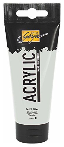 KREUL 84127 - Solo Goya Acrylic, 100 ml Tube in silber, cremige vielseitig einsetzbare Acrylfarbe in Studienqualität, auf Wasserbasis, schnell und matt trocknend, gut deckend, wasserfest KREUL 84127 - Solo Goya Acrylic, 100 ml Tube in silber, cremige vielseitig einsetzbare Acrylfarbe in Studienqualität, auf Wasserbasis, schnell und matt trocknend, gut deckend, wasserfest von Kreul