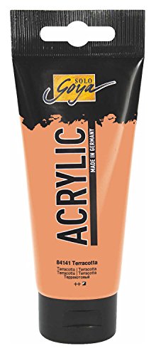 KREUL 84141 - Solo Goya Acrylic, 100 ml Tube in terracotta, cremige vielseitig einsetzbare Acrylfarbe in Studienqualität, auf Wasserbasis, schnell und matt trocknend, gut deckend, wasserfest von Kreul