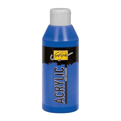 KREUL 84216 - Solo Goya Acrylic ultramarinblau, 250 ml Flasche, cremige vielseitig einsetzbare Acrylfarbe in Studienqualität, auf Wasserbasis, schnell und matt trocknend, gut deckend, wasserfest von Kreul