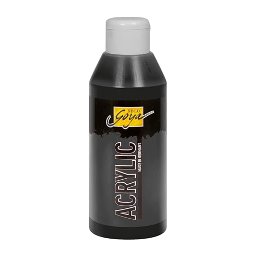 KREUL 84226 - Solo Goya Acrylic schwarz, 250 ml Flasche, cremige vielseitig einsetzbare Acrylfarbe in Studienqualität, auf Wasserbasis, schnell und matt trocknend, gut deckend, wasserfest von Kreul
