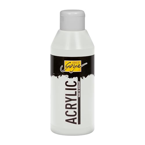 KREUL 84227 - Solo Goya Acrylic silber, 250 ml Flasche, cremige vielseitig einsetzbare Acrylfarbe in Studienqualität, auf Wasserbasis, schnell und matt trocknend, gut deckend, wasserfest von Kreul