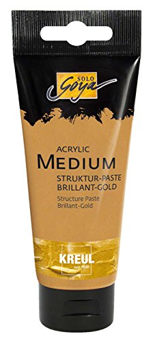 KREUL 85701 - Solo Goya Acrylic Medium, 100 ml Tube, Strukturpaste Brillant - Gold, pastose Spachtelmasse, trocknet glänzend und deckend auf KREUL 85701 - Solo Goya Acrylic Medium, 100 ml Tube, Strukturpaste Brillant - Gold, pastose Spachtelmasse, trocknet glänzend und deckend auf von Kreul