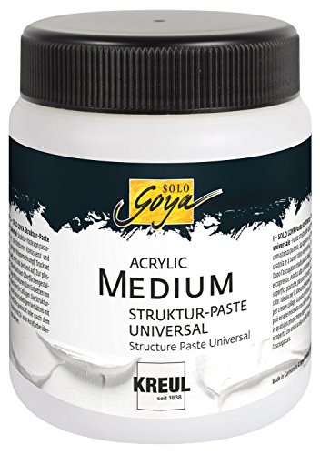 KREUL 85905 - Solo Goya Acrylic Medium, 250 ml Dose, weiß, Strukturpaste Universal, pastose Spachtelmasse, einfärb- und übermalbar, trocknet matt und deckend auf von Kreul