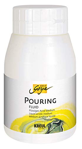 KREUL 87207 - Solo Goya Pouring Fluid, 500 ml Flasche, flüssiges Acrylmedium für Gieß- und Fließtechniken, auf Wasserbasis, optimiert das Fließverhalten von Acrylfarben von Kreul
