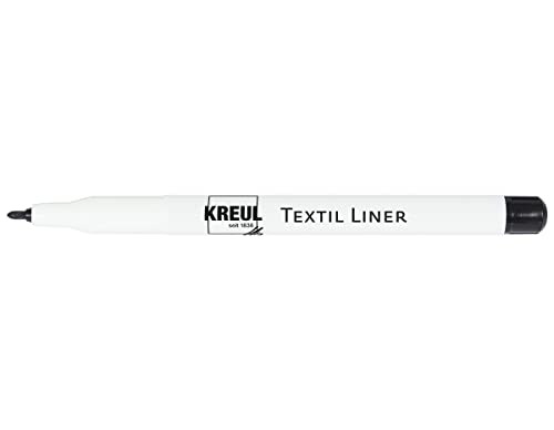 KREUL 90418 - Textil Liner, schwarz, Textilstift mit feiner Spitze für Konturen und feine Ausarbeitungen sowie zum Signieren, fixiert an der Luft von Kreul