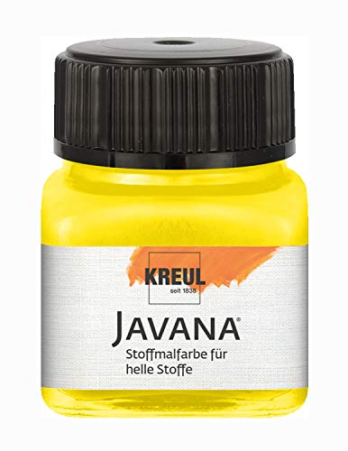 KREUL 90928 - Javana Stoffmalfarbe für helle Stoffe, 20 ml Glas in leuchtgelb, geschmeidige Farbe auf Wasserbasis mit cremigem Charakter, dringt fasertief ein, waschecht nach Fixierung KREUL 90928 - Javana Stoffmalfarbe für helle Stoffe, 20 ml Glas in leuchtgelb, geschmeidige Farbe auf Wasserbasis mit cremigem Charakter, dringt fasertief ein, waschecht nach Fixierung von Kreul