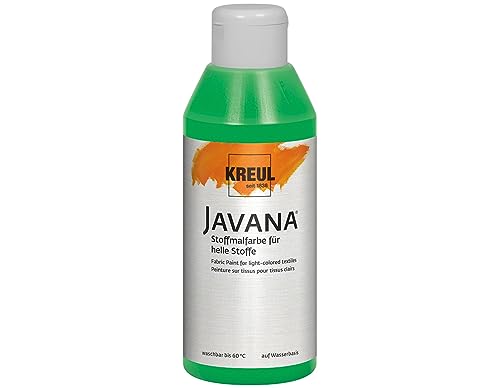 KREUL 91308 - Javana Stoffmalfarbe für helle Stoffe, 250 ml Glas in brillantgrün, geschmeidige Farbe auf Wasserbasis mit cremigem Charakter, dringt fasertief ein, waschecht nach Fixierung KREUL 91308 - Javana Stoffmalfarbe für helle Stoffe, 250 ml Glas in brillantgrün, geschmeidige Farbe auf Wasserbasis mit cremigem Charakter, dringt fasertief ein, waschecht nach Fixierung von Kreul