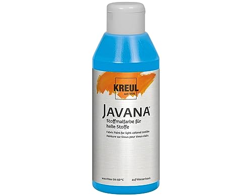KREUL 91334 - Javana Stoffmalfarbe für helle Stoffe, 250 ml Glas in azurblau, geschmeidige Farbe auf Wasserbasis mit cremigem Charakter, dringt fasertief ein, waschecht nach Fixierung KREUL 91334 - Javana Stoffmalfarbe für helle Stoffe, 250 ml Glas in azurblau, geschmeidige Farbe auf Wasserbasis mit cremigem Charakter, dringt fasertief ein, waschecht nach Fixierung von Kreul