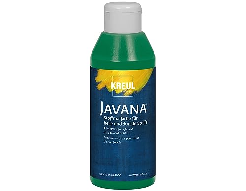 KREUL 91465 - Javana Stoffmalfarbe für helle und dunkle Stoffe, 250 ml Flasche dunkelgrün, brillante Farbe auf Wasserbasis, pastoser Charakter, zum Stempeln und Schablonieren, nach Fixierung waschecht KREUL 91465 - Javana Stoffmalfarbe für helle und dunkle Stoffe, 250 ml Flasche dunkelgrün, brillante Farbe auf Wasserbasis, pastoser Charakter, zum Stempeln und Schablonieren, nach Fixierung waschecht von Kreul