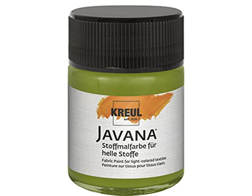 KREUL 91915 - Javana Stoffmalfarbe für helle Stoffe, 50 ml Glas in olivgrün, geschmeidige Farbe auf Wasserbasis mit cremigem Charakter, dringt fasertief ein, waschecht nach Fixierung KREUL 91915 - Javana Stoffmalfarbe für helle Stoffe, 50 ml Glas in olivgrün, geschmeidige Farbe auf Wasserbasis mit cremigem Charakter, dringt fasertief ein, waschecht nach Fixierung von Kreul