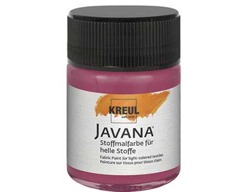 KREUL 91917 - Javana Stoffmalfarbe für helle Stoffe, 50 ml Glas in bordeaux, geschmeidige Farbe auf Wasserbasis mit cremigem Charakter, dringt fasertief ein, waschecht nach Fixierung KREUL 91917 - Javana Stoffmalfarbe für helle Stoffe, 50 ml Glas in bordeaux, geschmeidige Farbe auf Wasserbasis mit cremigem Charakter, dringt fasertief ein, waschecht nach Fixierung von Kreul