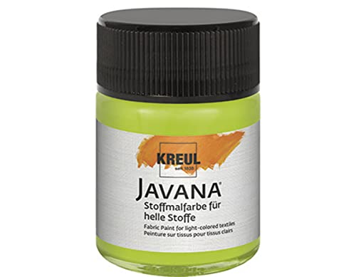 KREUL 91931 - Javana Stoffmalfarbe für helle Stoffe, 50 ml Glas in leuchtgrün, geschmeidige Farbe auf Wasserbasis mit cremigem Charakter, dringt fasertief ein, waschecht nach Fixierung KREUL 91931 - Javana Stoffmalfarbe für helle Stoffe, 50 ml Glas in leuchtgrün, geschmeidige Farbe auf Wasserbasis mit cremigem Charakter, dringt fasertief ein, waschecht nach Fixierung von Kreul