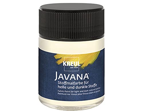 KREUL 91966 - Javana Stoffmalfarbe für helle und dunkle Stoffe, 50 ml Glas vanille, brillante Farbe auf Wasserbasis, pastoser Charakter, zum Stempeln und Schablonieren, nach Fixierung waschecht KREUL 91966 - Javana Stoffmalfarbe für helle und dunkle Stoffe, 50 ml Glas vanille, brillante Farbe auf Wasserbasis, pastoser Charakter, zum Stempeln und Schablonieren, nach Fixierung waschecht von Kreul