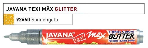 KREUL 92660 - Javana Texi Mäx Glitter, sonnengelb, mit Rundspitze ca. 2 - 4 mm, Stoffmalstift für helle und dunkle Stoffe, mit Glitzereffekt, waschecht nach Fixierung KREUL 92660 - Javana Texi Mäx Glitter, sonnengelb, mit Rundspitze ca. 2 - 4 mm, Stoffmalstift für helle und dunkle Stoffe, mit Glitzereffekt, waschecht nach Fixierung von Kreul