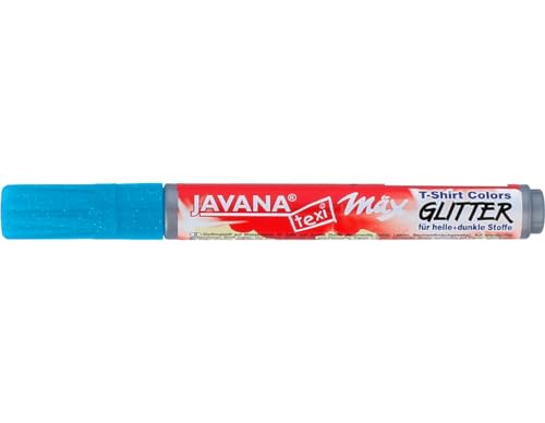 KREUL 92663 - Textil Marker Glitter medium Hellblau, halbdeckender Stoffmalstift mit Glitzereffekt, Strichstärke circa 2 bis 4 mm, für helle und dunkle Stoffe, waschecht nach Fixierung von Kreul