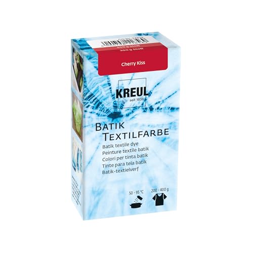 KREUL 98525 - Batik-Textilfarbe Cherry Kiss, 70 g, Farbpulver zum Batiken und Färben von Textilien von Kreul