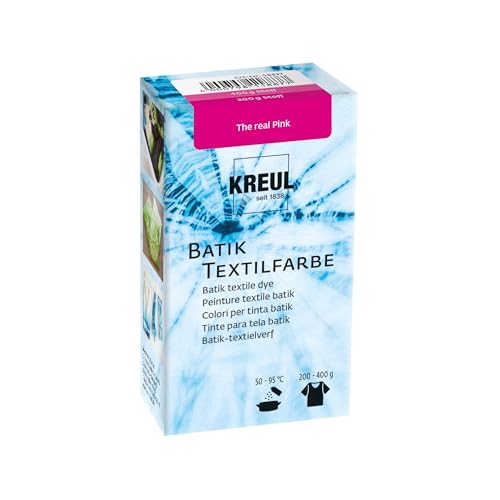 KREUL 98537 - Batik-Textilfarbe The real Pink, 70 g, Farbpulver zum Batiken und Färben von Textilien von Kreul