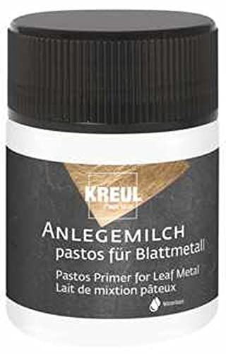 KREUL 99452 - Anlegemilch pastos, 50 ml, dickflüssiger Spezialkleber zum Anlegen von Blattmetall, zum Schablonieren, für Abklebetechnik, für Effekte und zur Anwendung auf Glas KREUL 99452 - Anlegemilch pastos, 50 ml, dickflüssiger Spezialkleber zum Anlegen von Blattmetall, zum Schablonieren, für Abklebetechnik, für Effekte und zur Anwendung auf Glas von Kreul