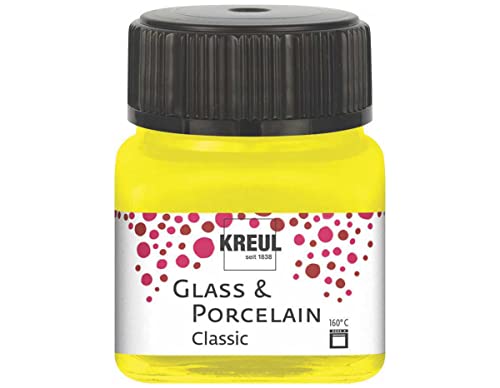KREUL 16201 - Glass & Porcelain Classic kanariengelb, im 20 ml Glas, brillante Glas- und Porzellanmalfarbe auf Wasserbasis, schnelltrocknend, deckend KREUL 16201 - Glass & Porcelain Classic kanariengelb, im 20 ml Glas, brillante Glas- und Porzellanmalfarbe auf Wasserbasis, schnelltrocknend, deckend von Kreul